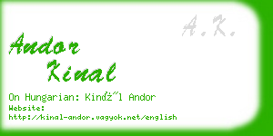 andor kinal business card